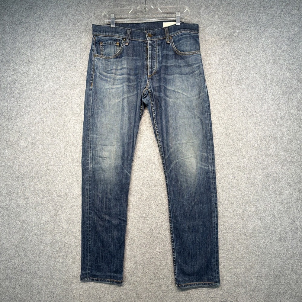 Rag & Bone Jeans Men 34x32 Blue Fit 2 Slim Button Fly Denim Pants